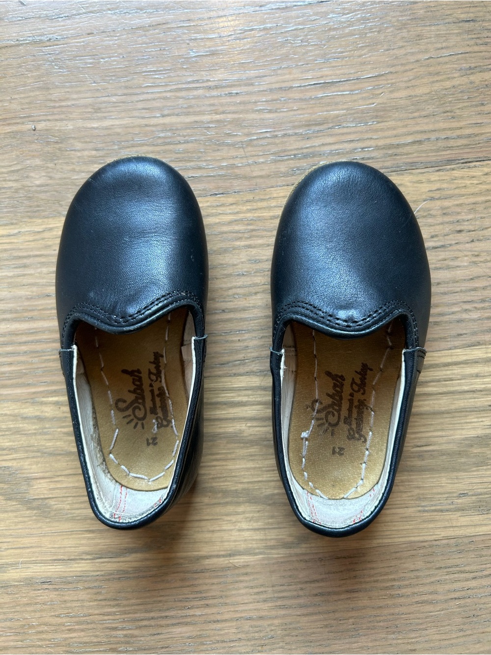 Sabah Kids Beirut Black Leather Slip-On Shoes Size 21 / US Toddler 6